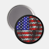 ブラックマグネット上のUSA マグネット (正面/裏面)