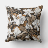 ブラックマグノリアグランディフローラ クッション (正面)