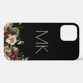 ブラックマグノリアモノグラム Case-Mate iPhoneケース (裏面 (横))