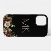 ブラックマグノリアモノグラム iPhoneケース (裏面横)