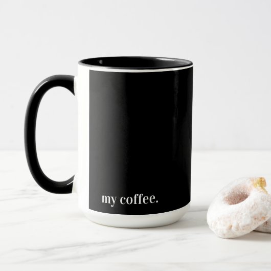 ブラックマグ 私のコーヒー マグカップ (ドーナツ付き)