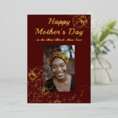 ブラックマザーズデイディナーパーティーフォイル招待状 箔招待状 (立ち正面)