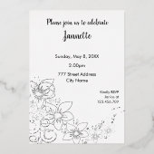 ブラックマザーズデイディナーパーティーフォイル招待状 箔招待状 (裏面)