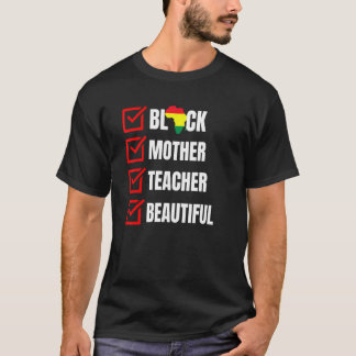ブラックマザー先生ブラックヒストリ月アフリカW Tシャツ