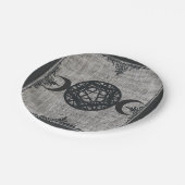 ブラックマジック トリプルムーン ペンタグラム ヴィンテージ ウィッカン ペーパープレート (アングル)