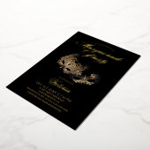 ブラックマスカレードパーティー 箔招待状 (回転した状態)