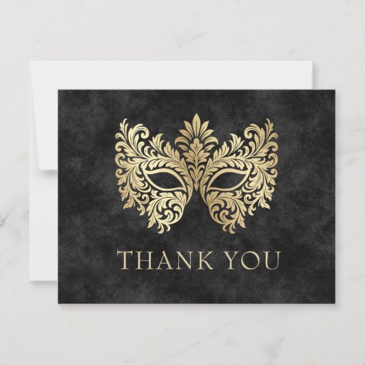 ブラックマスカレードマスクエレガントキンセアニェラ サンキューカード (正面)