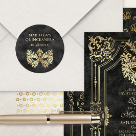 ブラックマスカレードマスクエレガントキンセアニェラ ラウンドシール