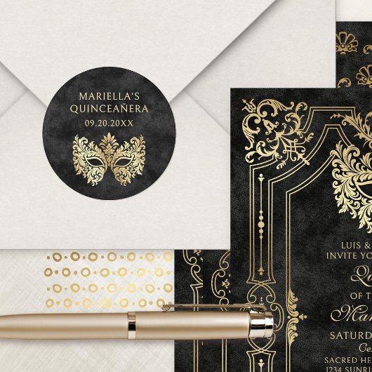 ブラックマスカレードマスクエレガントキンセアニェラ ラウンドシール