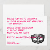 ブラックマスクパーティー招待状 招待状 (正面/裏面)