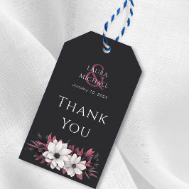 ブラックマゼンタフローラサンキューギフトラベル ギフトタグ