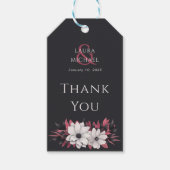 ブラックマゼンタフローラサンキューギフトラベル ギフトタグ (正面)