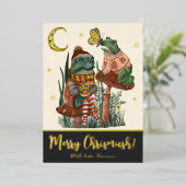 ブラックマッシュルームカエルとトッド・メリークリスマスフォイ 箔シーズンカード (立ち正面)