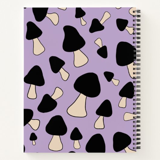 ブラックマッシュルームonソフトパープルレシピ本 ノートブック (裏面)