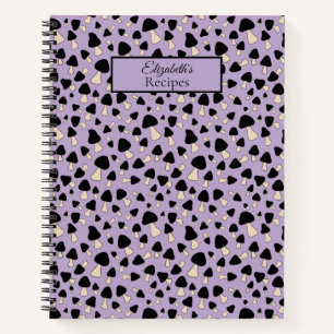 ブラックマッシュルームonソフトパープルレシピ本 ノートブック