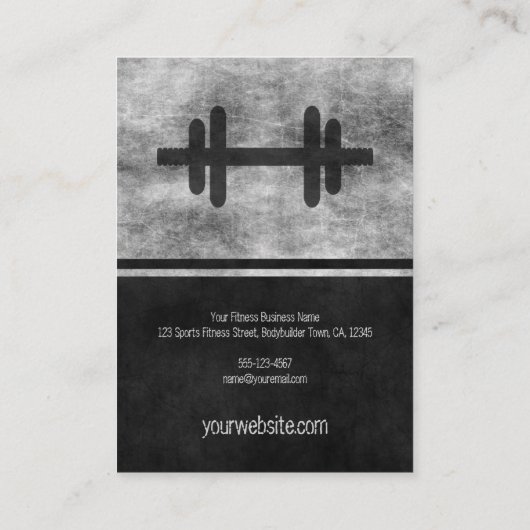 ブラックマッスルマンアウトライン大パーソナルトレーナー 名刺 (裏面)