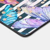 ブラックマット付きトンボストライプイ机マット デスクマット (コーナー)