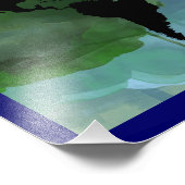 ブラックマップオブザワールド抽象芸術 フォトプリント            (角)