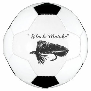 ブラックマトゥカストリーマー、フライ釣り、フライ結びアート サッカーボール
