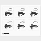 ブラックマトゥカストリーマー、フライ釣り、フライ結びアート スクエアシール (シート)