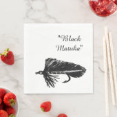 ブラックマトゥカストリーマー、フライ釣り、フライ結びアート スタンダードランチョンナプキン (インサイチュ)
