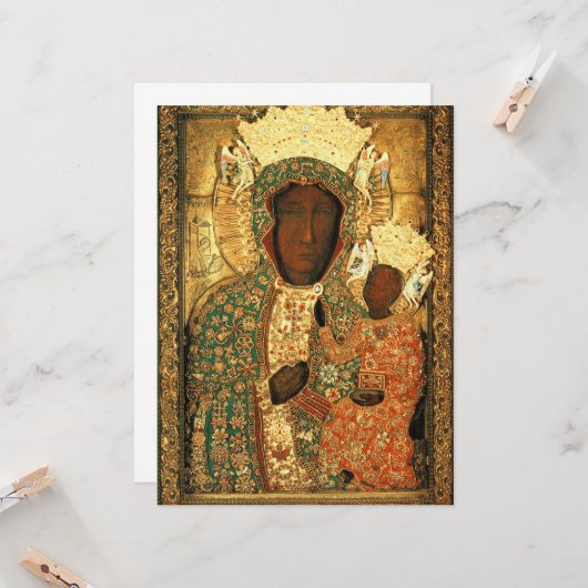 ブラックマドンナと子供の私たちの女性の素晴らしクリスマス カード (正面/裏面インサイチュ)