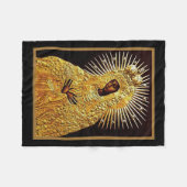 ブラックマドンナイン祈りの言葉 フリースブランケット (正面(横))