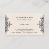 ブラックマナダを使用したライトクリームリネン華美テクスチャ 名刺 (裏面)