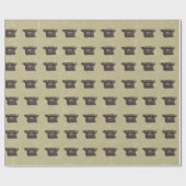 ブラックマニュアルヴィンテージタイプライターMarbled Tan ラッピングペーパー (フラット)