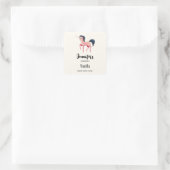 ブラックマネキャンドルビジネス付きピンクユニコーン スクエアシール (バッグ)