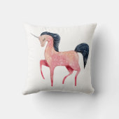 ブラックマネ付きピンクの北欧ユニコーン クッション (裏面)