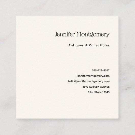 ブラックマネ付きピンクの北欧ユニコーン スクエア名刺 (裏面)