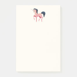 ブラックマネ付きピンクの北欧ユニコーン ポストイット