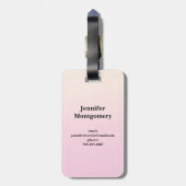 ブラックマネ付きピンクの北欧ユニコーン ラゲッジタグ (裏面縦)