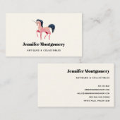 ブラックマネ付きピンクの北欧ユニコーン 名刺 (正面/裏面)