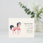 ブラックマネ付きピンクの北欧ユニコーン 案内ポストカード (スタンド正面)