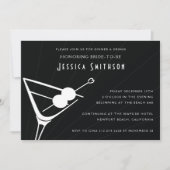 ブラックマルティニガラスバチェロレッテ招待状 招待状 (正面)