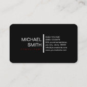 ブラックマルーンプロフェッショナルモダン 名刺 (裏面)