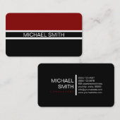 ブラックマルーンプロフェッショナルモダン 名刺 (正面/裏面)