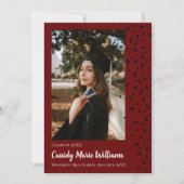 ブラックマルーン紙吹雪卒業発表 招待状 (正面)