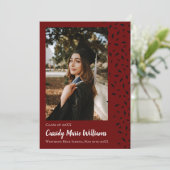 ブラックマルーン紙吹雪卒業発表 招待状 (スタンド正面)