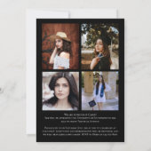 ブラックマルーン紙吹雪卒業発表 招待状 (裏面)