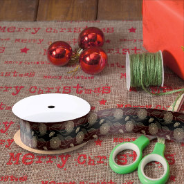 ブラックマロン フラワー ストライプ パターン リバティ フローラル グログランリボン