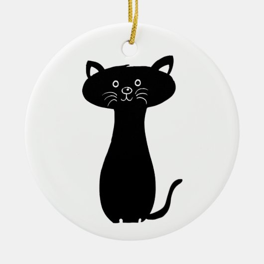 ブラックマンガ子猫 セラミックオーナメント (正面)