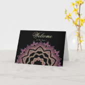 ブラックマンダミニマルラウェルカム願い カード (黄色い花)