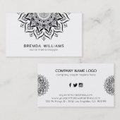 ブラックマンダラハートと渦巻き 名刺 (正面/裏面)