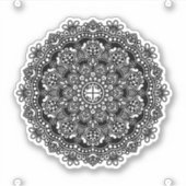 ブラックマンダラパターン（の模様が）あるビニル シール (正面)