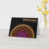 ブラックマンダラミニマルウェルカムウィッシングカード カード (黄色い花)