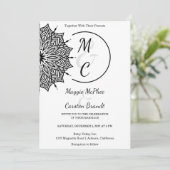 ブラックマンダラ結婚式招待状 招待状 (スタンド正面)