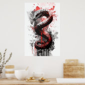 ブラックマンバ絵画インク ポスター (キッチン)